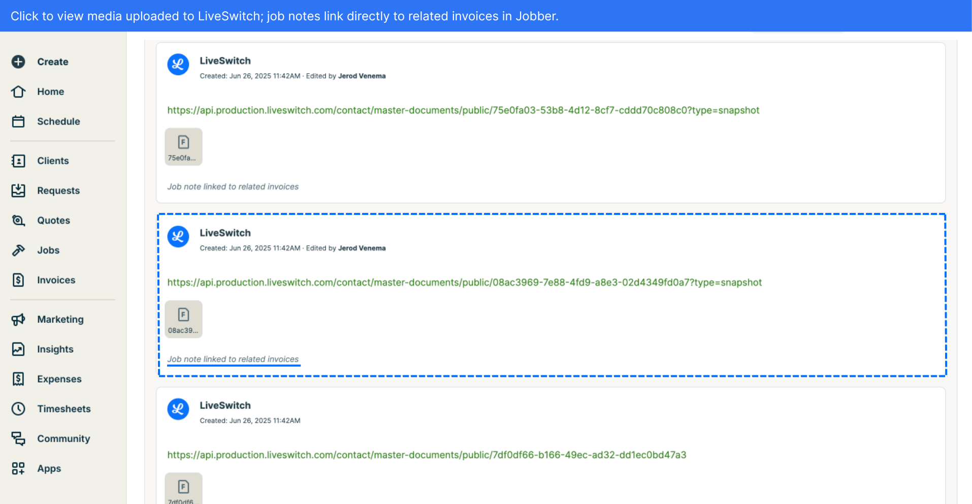 Access LiveSwitch session links in client internal notes (2)