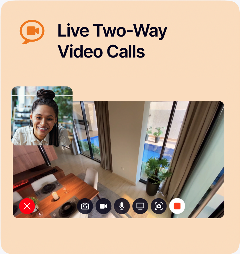 Live two-way video calls