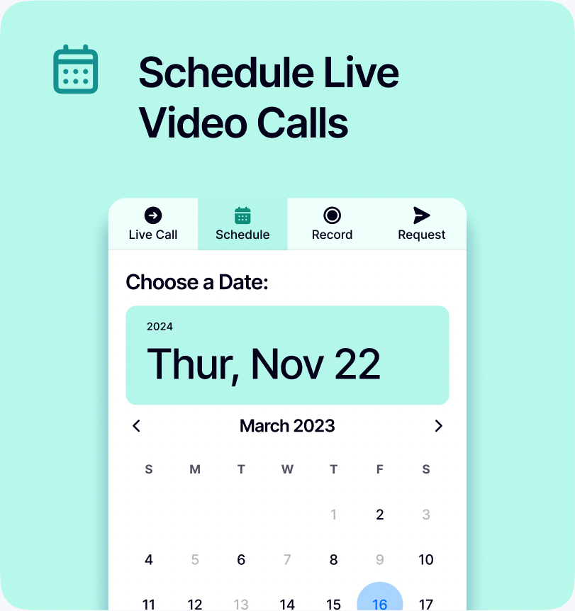 Schedule live video calls